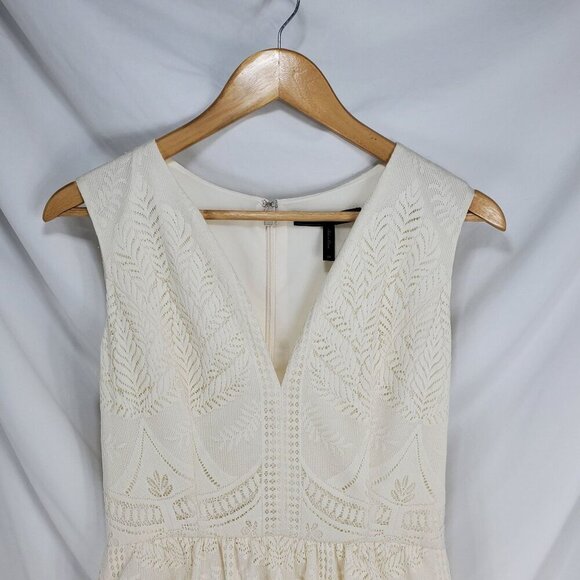 BCBGMAXAZRIA Women's Beige Mini Dress Scarlett Tiered Eyelet Size 06 (C-7) - Picture 5 of 15